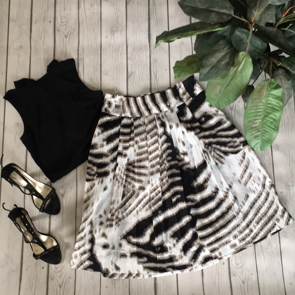 Worthington Womens Career Sateen Pleated Skirt Sz4